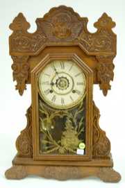 8 Day Pressed Oak Waterbury Clayton Kitchen Clock