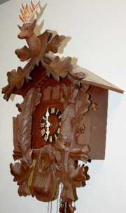 Black Forest Carved Hanging Dbl Game Cuckoo Clock