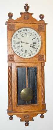 Oak Waterbury T & S Wall Clock
