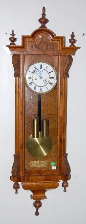 2 Wt. Carved Walnut Vienna Regulator