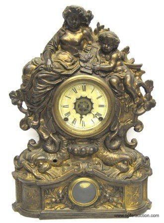 IRON FRONT WATERBURY MANTLE CLOCK