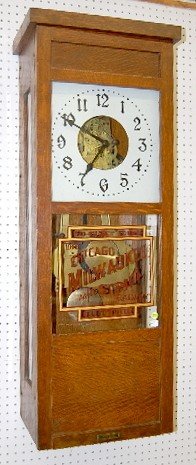 Antique Oak McClintock 30 Day Electric Wall Clock