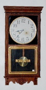 Sessions Oak Store Regulator Clock in Carved Case