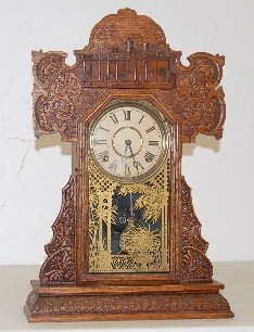 E. Ingraham “Mt Vernon” Oak Kitchen Clock