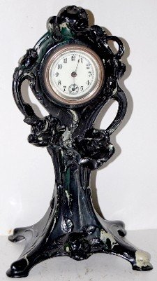 Art Nouveau Metal Novelty Clock