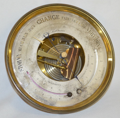 Antique Brass DC Anchor Mark Aneroid Barometer