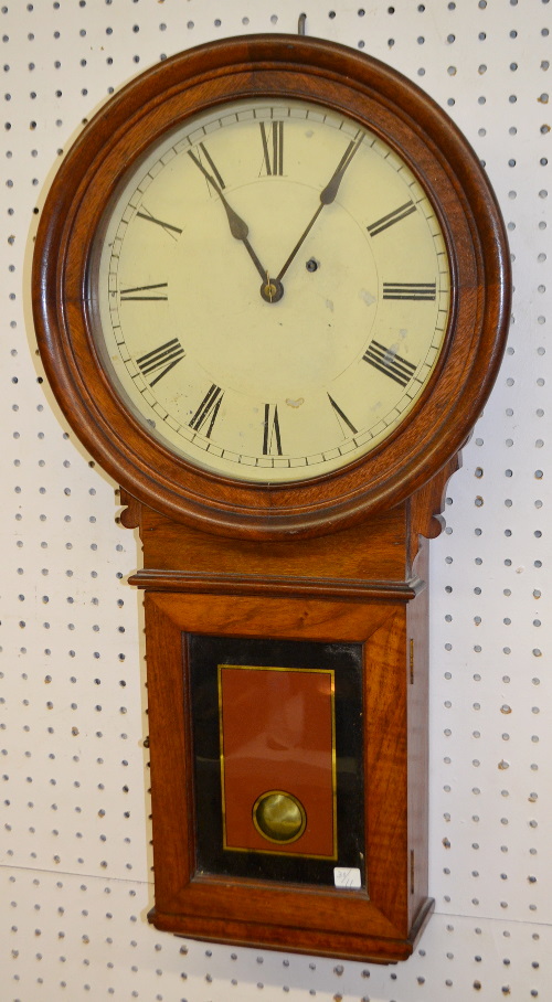 Antique Howard No. 70 Round Top Wall Regulator Clock