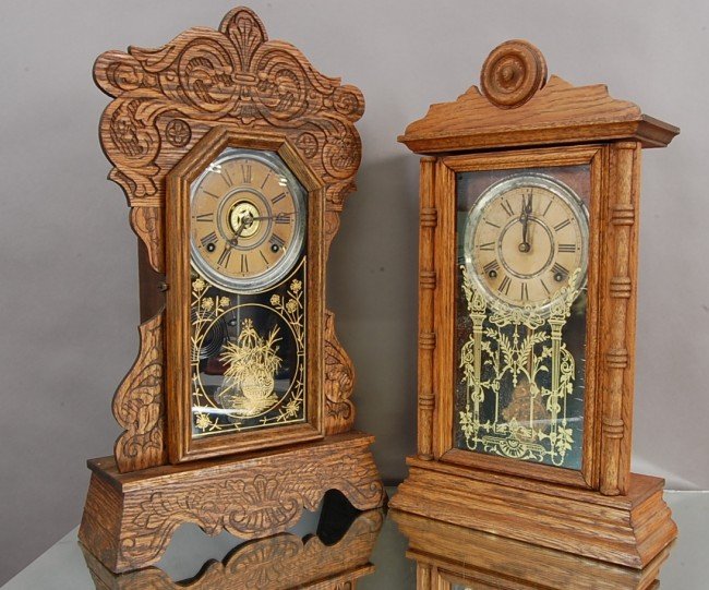 2 Session Oak Mantel Clocks