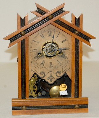 Ingraham Miniature Wood Mantel Clock