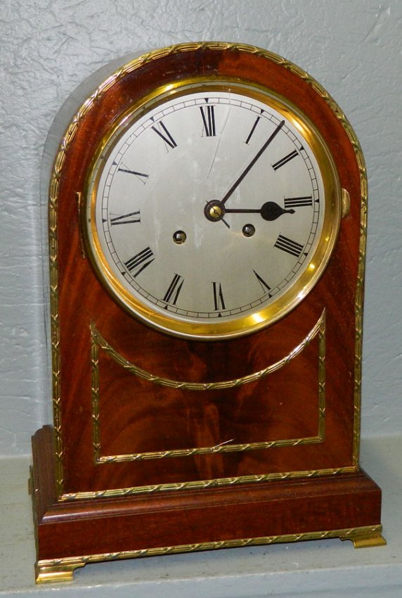 German mahogany 8 day bracket shelf clock.