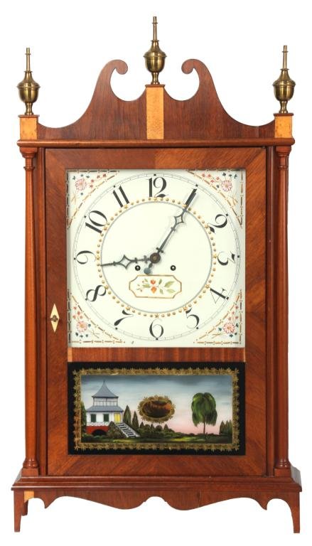 Elmer Stennes Pillar & Scroll Clock