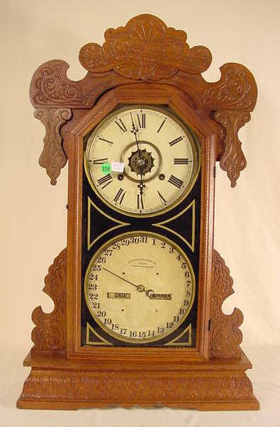 Waterbury Oswego Double Dial Shelf Clock
