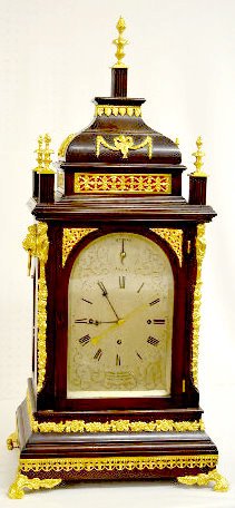 Rare! 8 Bell Musical Bracket Clock w/6″ Cylinder