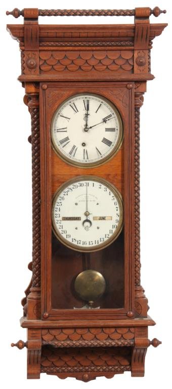 Waterbury Calendar No. 28 Double Dial Clock