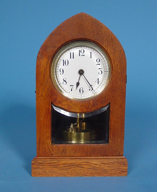 German Wood Cased Disk Pendulum Clock