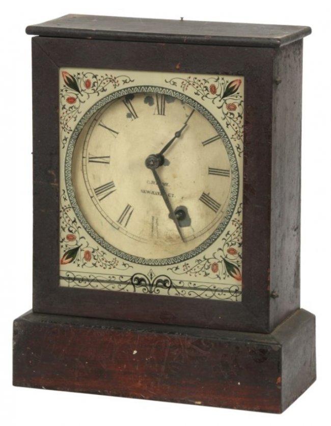 Chauncey Jerome Mahogany Cottage Clock