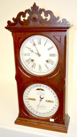 Ithaca “No. 10 Farmers” Dbl. Dial Calendar Clock