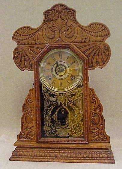 Ingraham 8-Day Kitchen Clock-Gingerbread Case, 22″ T