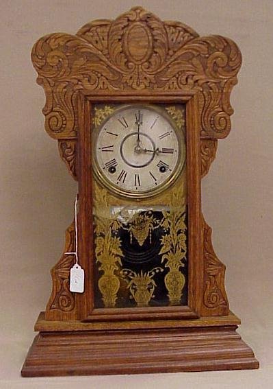 Gilbert Clock Co. Kitchen Clock-Gingerbread Case