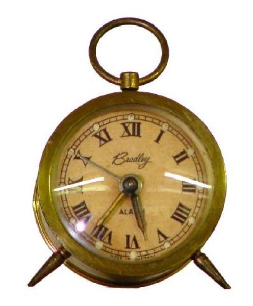 Bradley Brass Cased Round Boudoir Clock