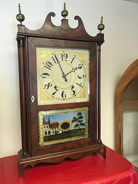 Bishop and Bradley Pillar and Scroll Clock