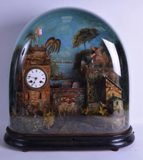 AN EXTREMELY RARE 19TH CENTURY FRENCH AUTOMATON CLOCK