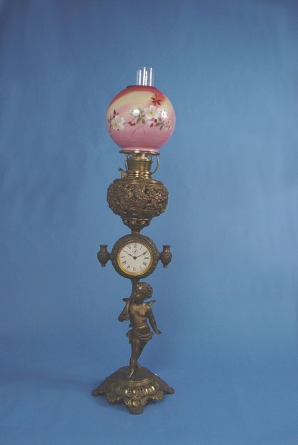Unusual Gilbert Banquet Lamp Piano Clock