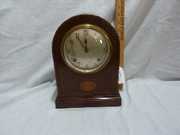 Ansonia Clock in Mahogany Case w/ Inlay Medallion