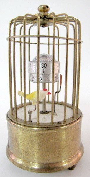 Miniature Annular Dial Bird Cage Clock