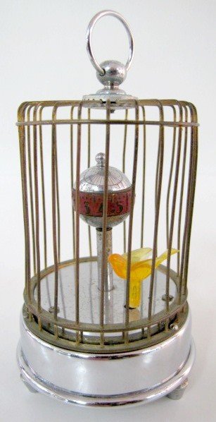 Miniature Annular Dial Bird Cage Clock