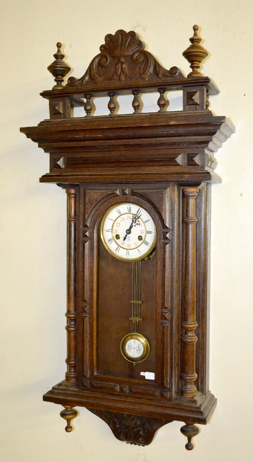 Antique Gustav Becker German Oak Wall Clock