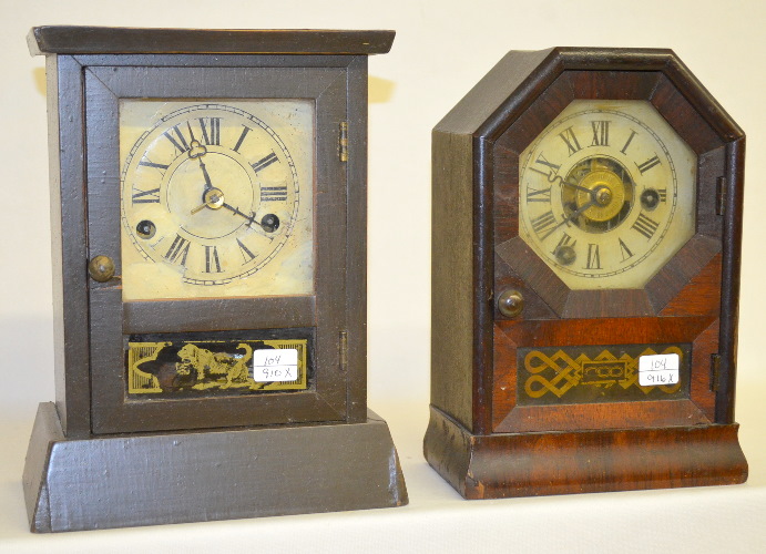 2 Antique Seth Thomas Miniature Shelf Clocks