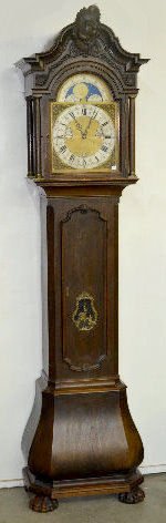 L. Furtwangler & Sohne 2 Wt. Oak Tall Case Clock