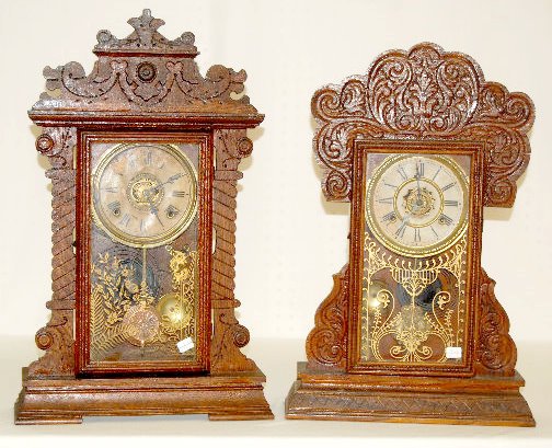 2 Oak Kitchen Clocks; Waterbury and Seth Thomas