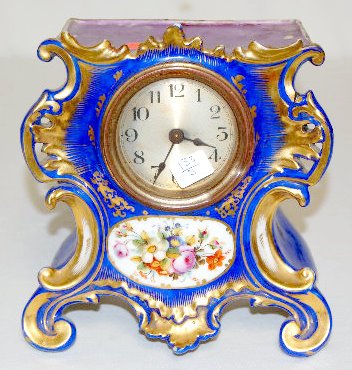 Floral & Gold Decorated Old Paris Style Clock