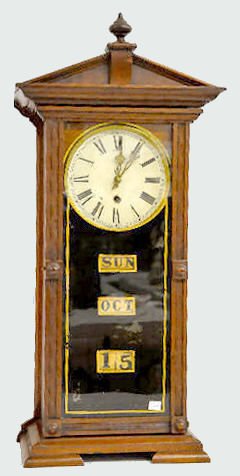 Waterbury Calendar Shelf Clock, Walnut