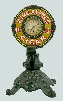 Counter Top Cigar Cutter Clock, “King Alfred”