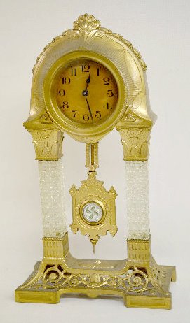 German Crystal Column Empire Clock