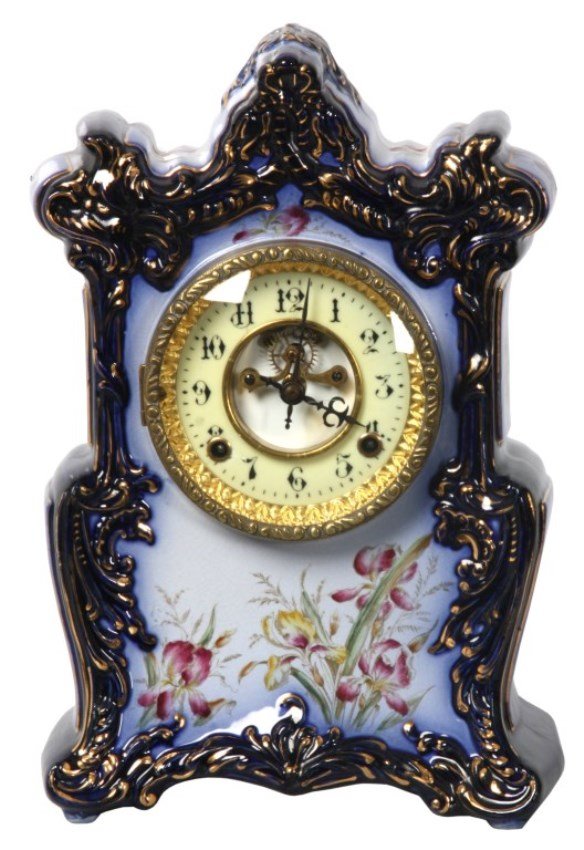 Cobalt China Mantle Clock