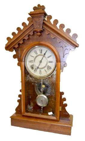 E. N. Welch Walnut Kitchen Clock