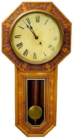 Oak Art Nouveau Seth Thomas Wall Regulator