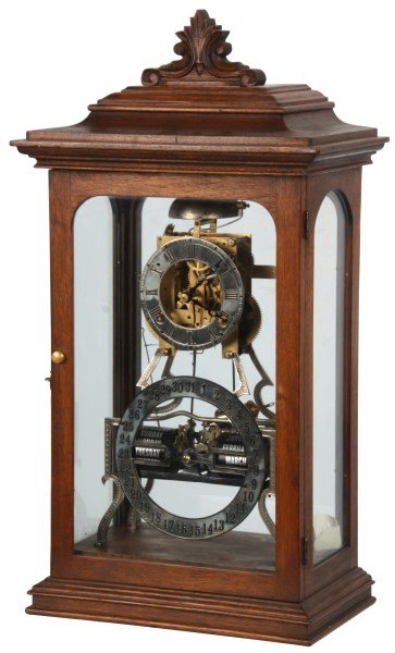 Replica Ithaca Double Dial Boxed Skeleton Clock