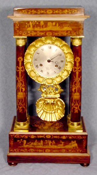 French Empire Period Column Clock