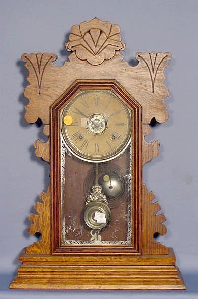 Ansonia Burton Oak Mantle Clock