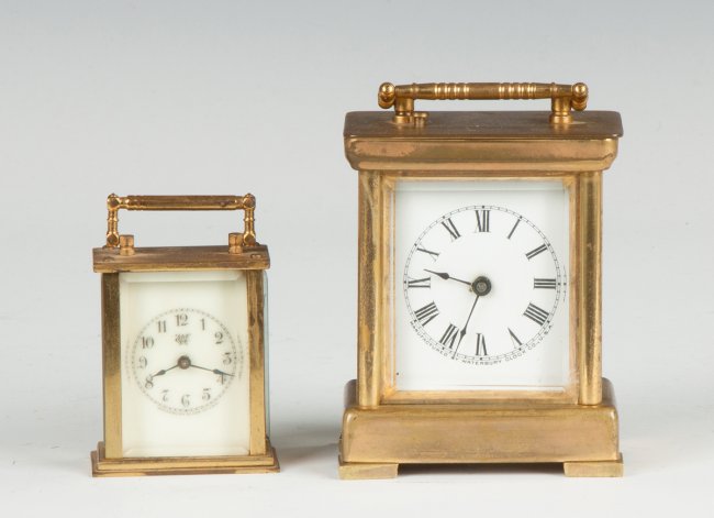 Two Waterbury Carriage Clocks