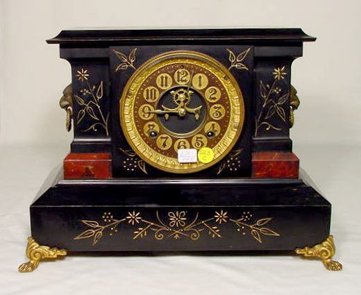 Black Mantle Iron Case Clock