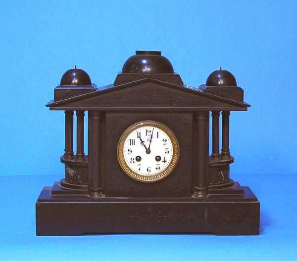 Japy Freres Black Marble Column Clock