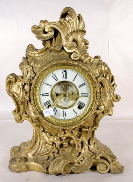 Ansonia Rococo Metal Mantle Clock
