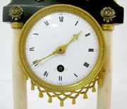 French Empire Marble Column Clock