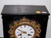 Japy Freres Black Iron Case Mantle Clock